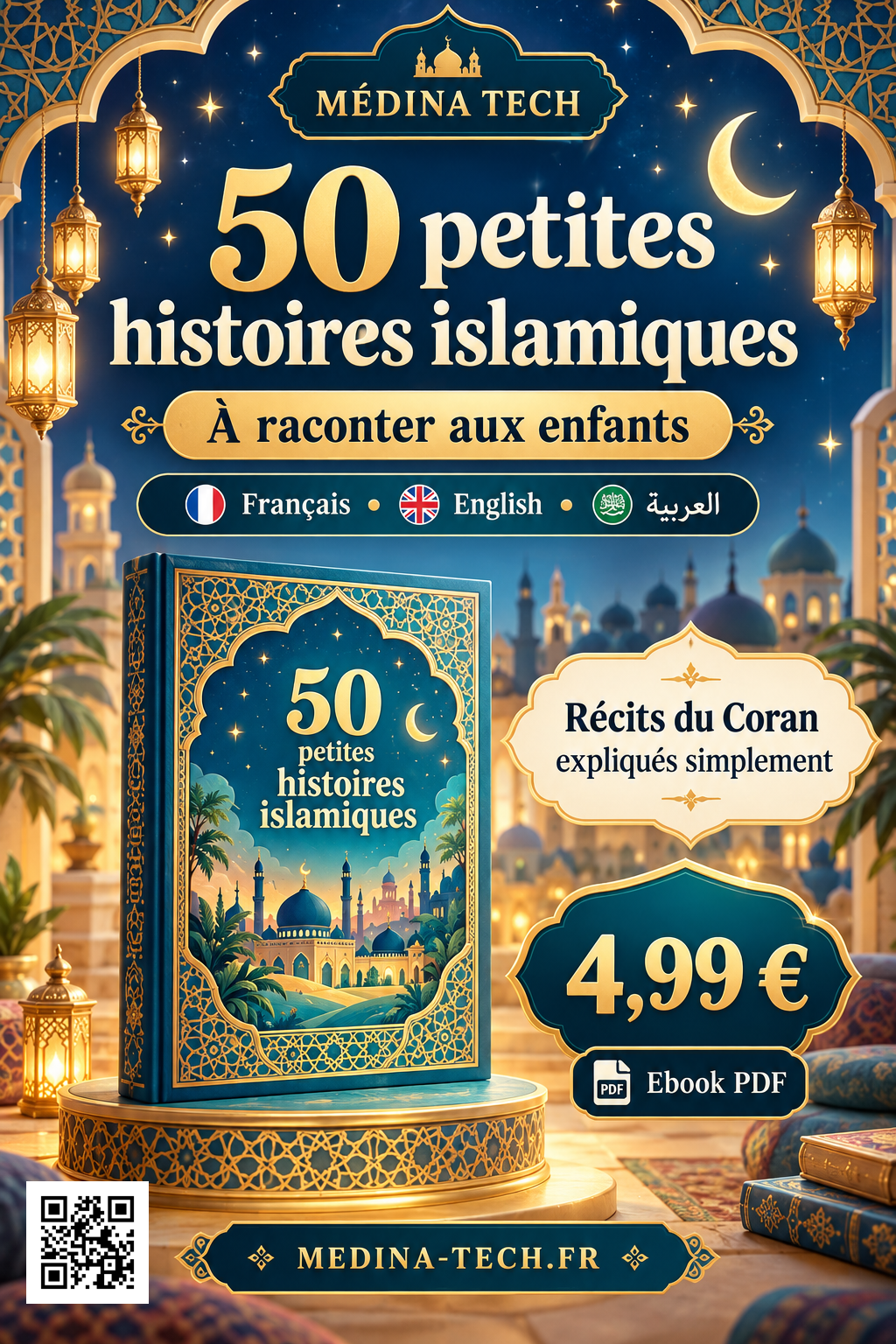 50 petites histoires islamiques — ebook français anglais arabe