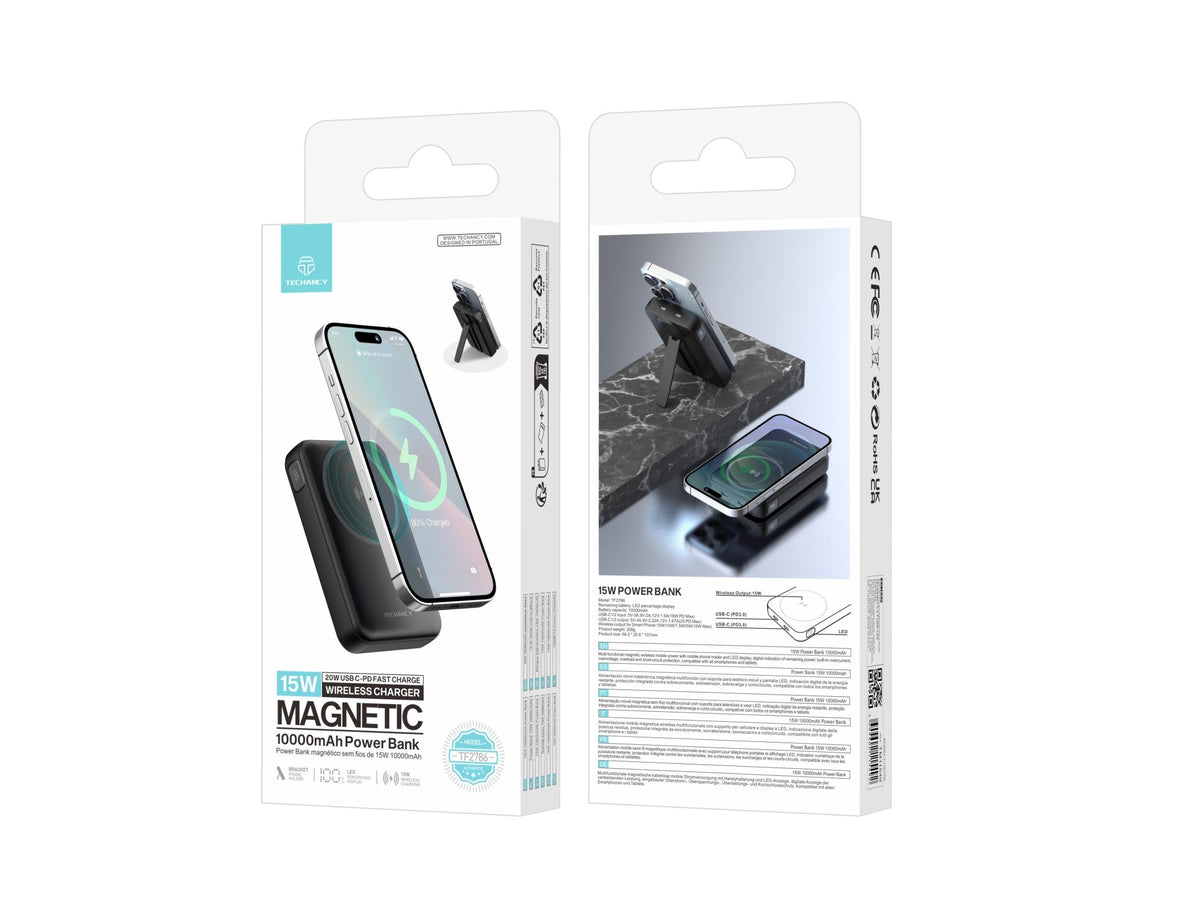 Batterie externe magnétique Techancy 10 000 mAh – Sans fil