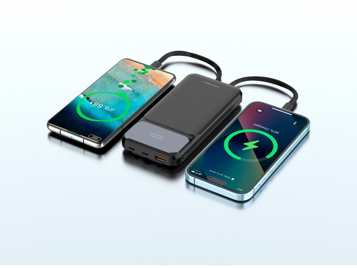 Batterie externe Techancy 22,5 W avec câble intégré