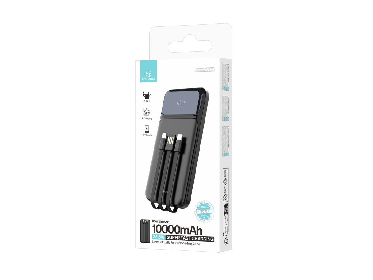 Batterie externe Techancy 22,5 W avec câble intégré